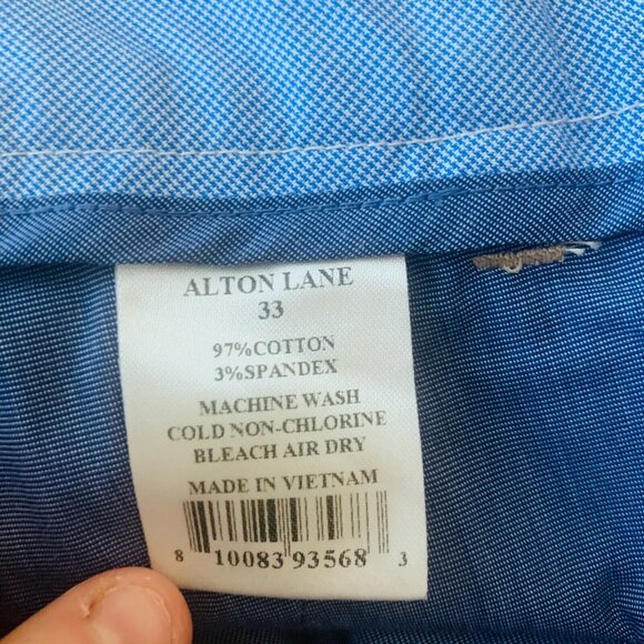 Alton Lane Mens Tailored Fit Chino Pant Flat Front Stretch Tapered Leg Size 33 - Picture 11 of 13